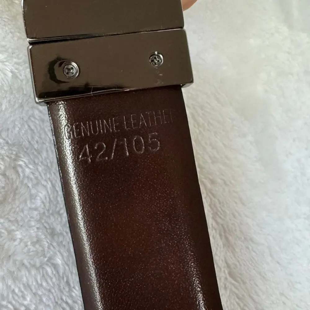 Genuine Leather Twist Reversible Belt 42/105 Men's‎ Black/Brown Classic Frame